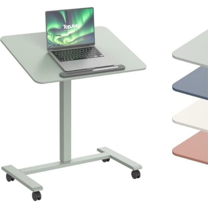 Mobile standing desk, portable with locking wheels